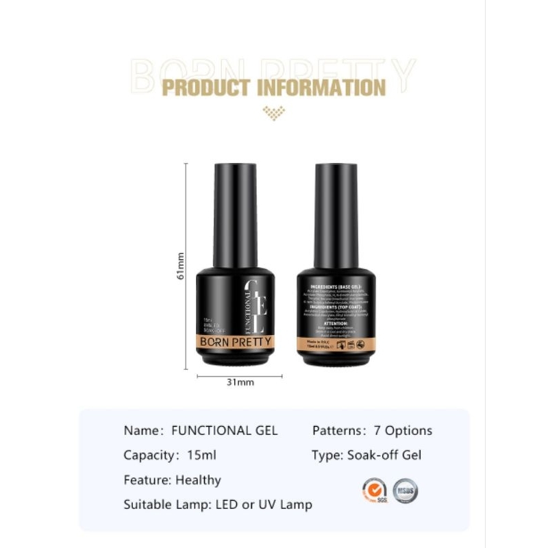 🌟BASE/SUPER TOP ตัวดัง🌟 แบรนด์(BORN PRETTY)