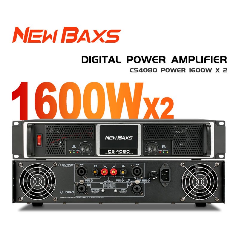 NEW BAXS CS4080 professional เครื่องขยายเสียง 2 ช่อง 8 โอห์ม stage performance KTV 1600 วัตต์ profes
