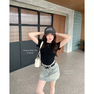 Riley.apparels - Tammy baby tee ปักอะไหล่เงิน 9104
