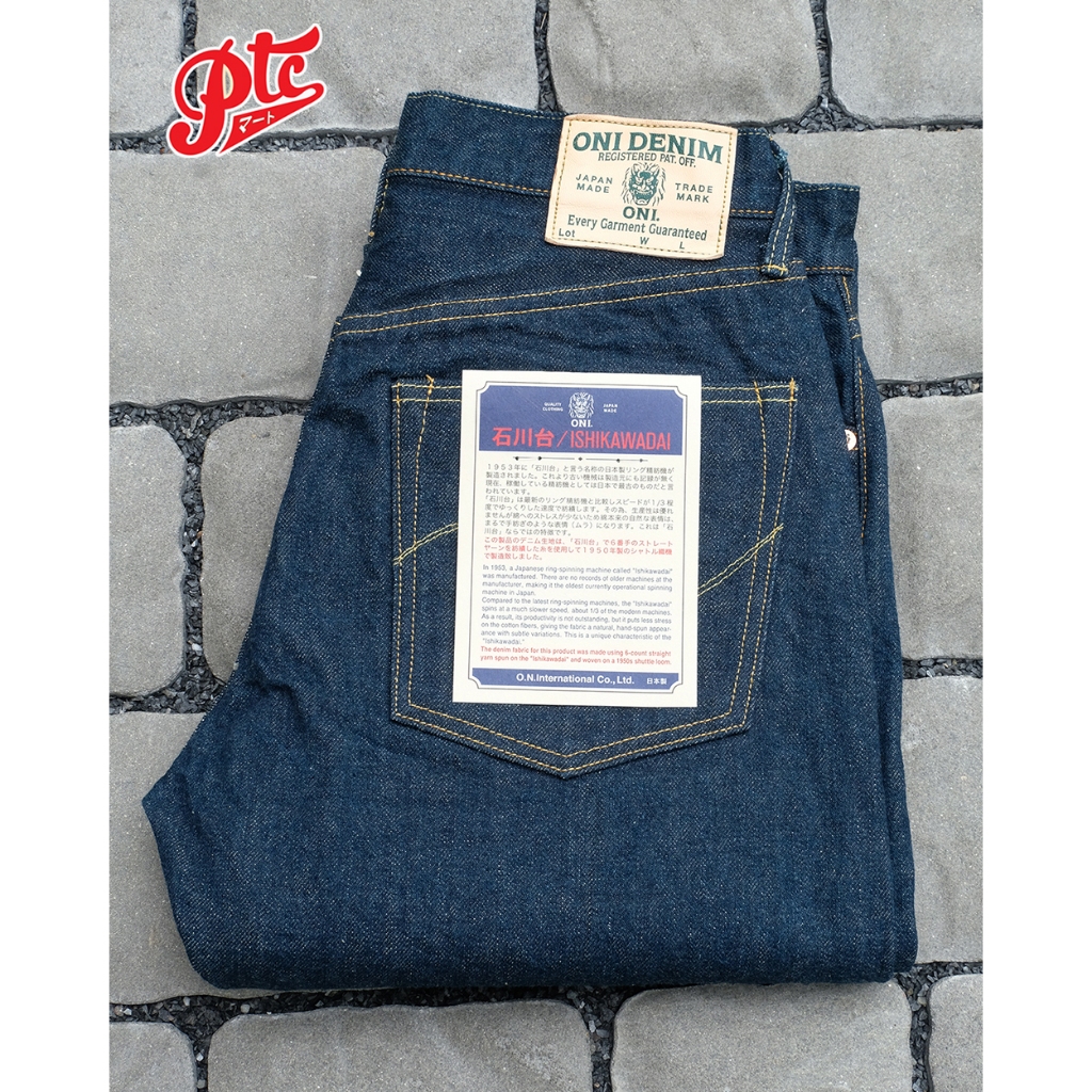 กางเกงยีนส์ ONI DENIM ONI-246-ISHIKAWADAI 15OZ NEAT STRAIGHT
