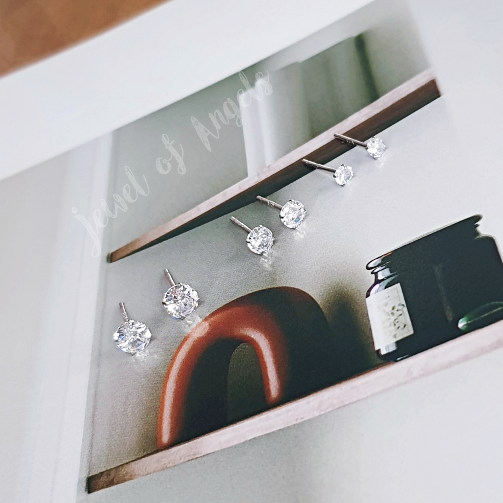 ต่างหูเงินแท้ทั้งชิ้น S925 รุ่น Sparkle ต่างหูก้านเสียบ เพชรCZกลม สีเงิน 3mm 4mm 5mm Silver925 ราคา ถูกที่สุด ดีลบีเคเค แกลเลอรีภาพที่ 8