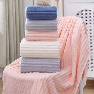 YJR-01 【ขนาด140x70ซม.】ผ้าเช็ดตัว ผ้าขนหนูอาบน้ำ ขนนุ่ม ซับน้ำดี ผืนใหญ่ห่อตัวได้ นุ่มไม่บาดผิว สำหรับผู้ใหญ่ ลายคลื่น