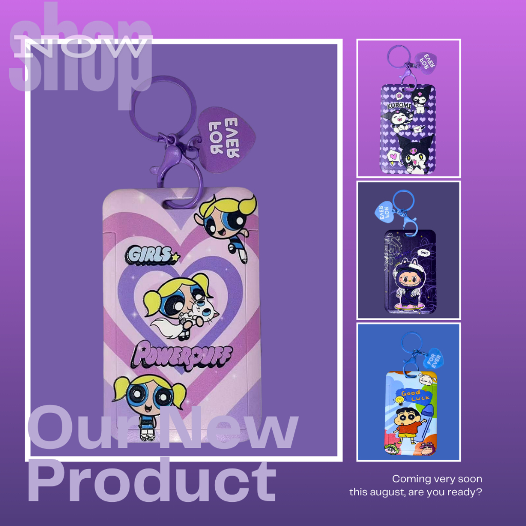 【พร้อมส่งในไทย】ที่ใส่บัตรพวงกุญแจ บัตรนักเรียนลายการ์ตูนป้อง กันสายที่ทนทานได้รับการออกแบบสวยงามบุคลากรเลื่อนนามบัตร