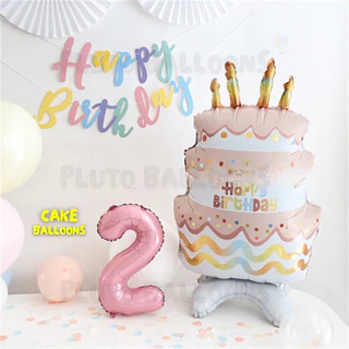 [ร้านไทย] - 🎈ลูกโป่งฟอยล์เค้ก ใบใหญ่มาก มีฐานตั้งได้ 5 ตัวเลือก🎈