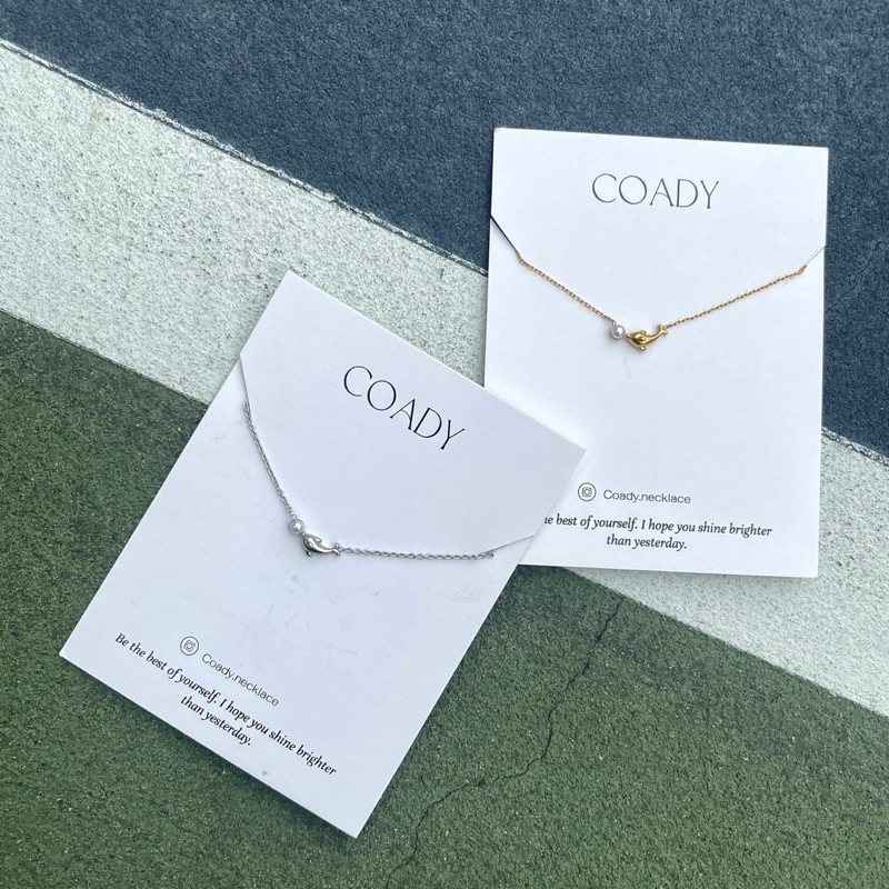 Coady - minimal Dolphin Necklace  สร้อยคอจี้ปลาโลมาเล็ก สไตล์มินิมอล Stainless Steel