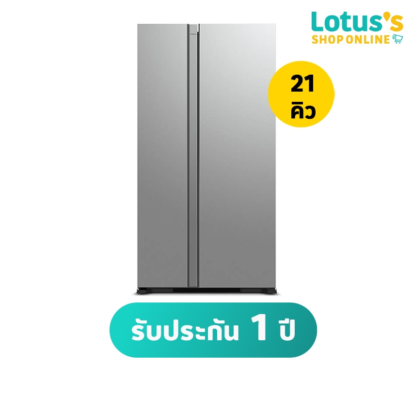 ฮิตาชิ ตู้เย็น ไซด์ บาย ไซด์ ขนาด 21 คิว รุ่น RS600PTH0 สีเงิน (กลาสซิลเวอร์) HITACHI SIDE-BY-SIDE R
