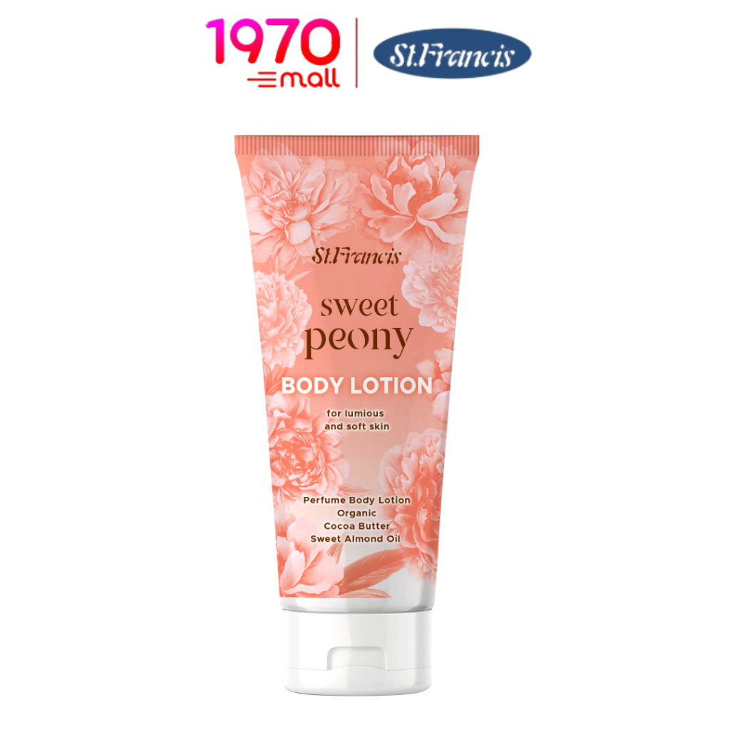 *ST.FRANCIS SWEET PEONY LOTION 180ml. โลชั่นบำรุงผิว กลิ่นสวีท พีโอนี ซึมเร็ว บางเบา กลิ่นหอมติดผิว