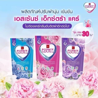 ปรับผ้านุ่มสูตรเข้มข้นเอสเซ้นเอ็กซ์ตร้าแคร์สูตรใหม่นุ่มหอมยาวนาน30วันช่วยลดกลิ่นอับสกัดจากธรรมชาติขนาด550mlX3ถุงมี3กลิ่น