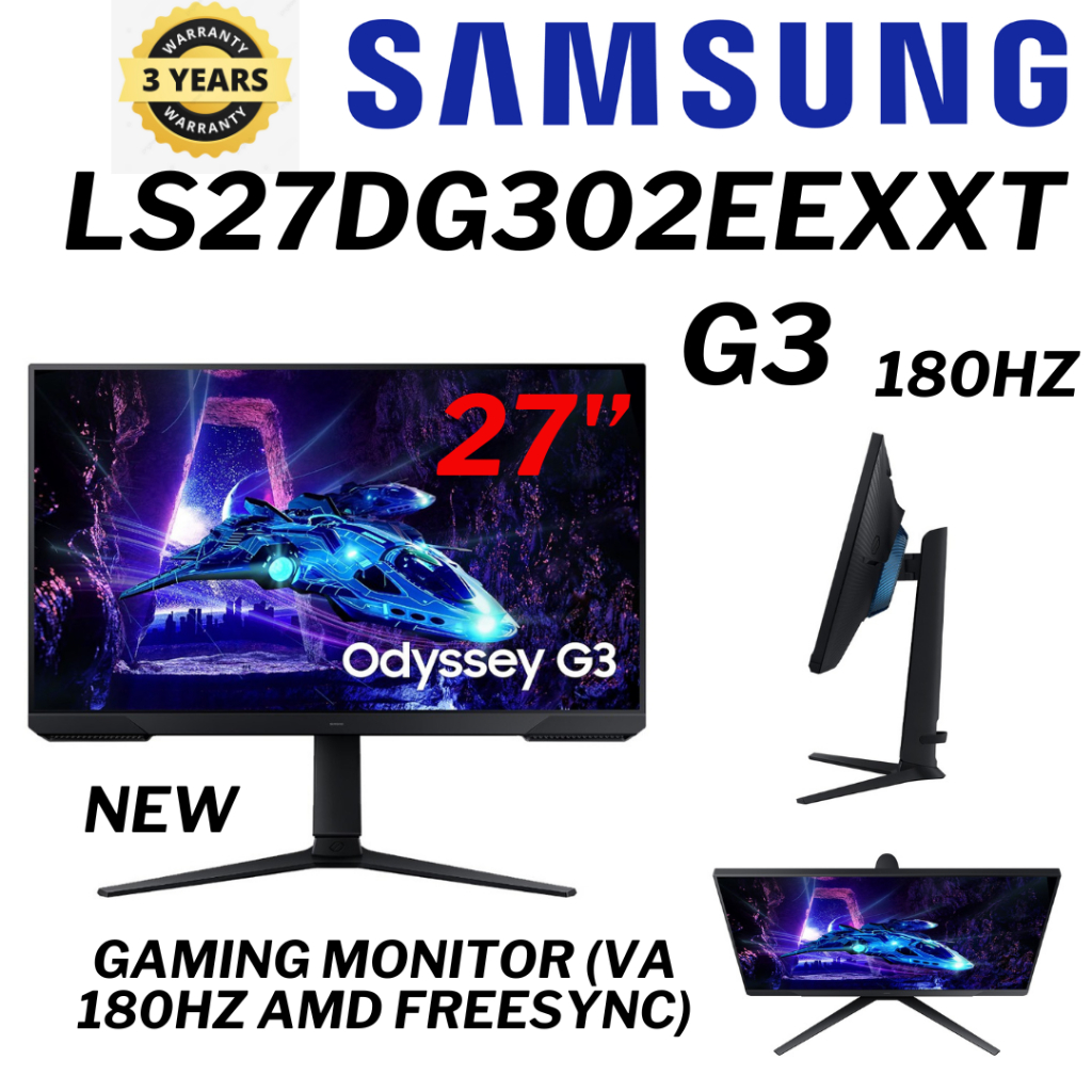 จอมอนิเตอร์ SAMSUNG MONITOR Odyssey G3 LS27AG320NEXXT (VA 165Hz) 2k