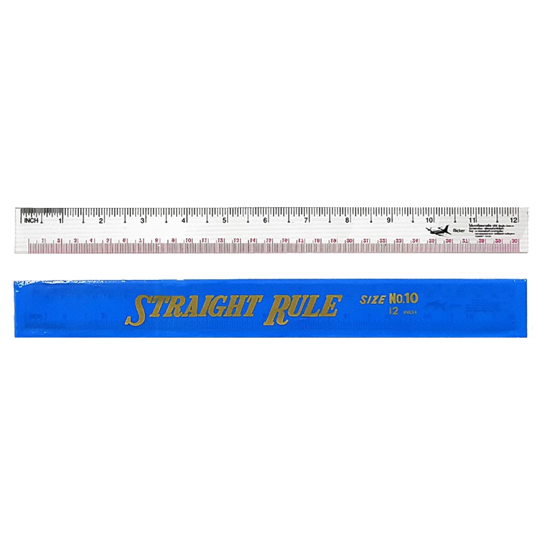 📏PVC ไม้บรรทัดแบบใส ตราเครื่องบิน ยาว 12 นิ้ว (12อัน)