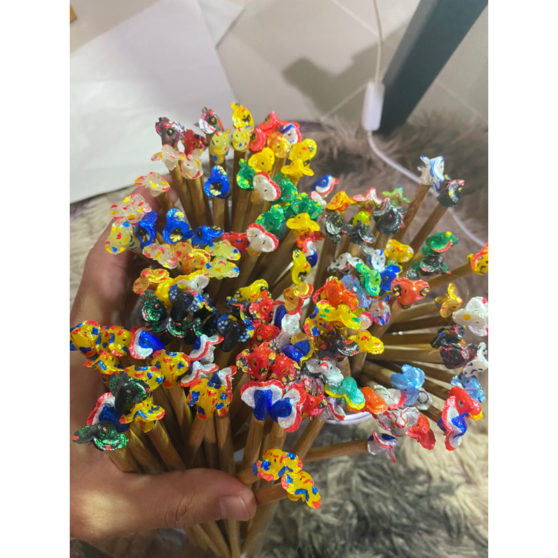 ไม้ล่อปลากัด หัวล่อปลา สุ่มสี แบบหัวหลากสีสันสวยงาม ขนาดเท่าปลาจริง