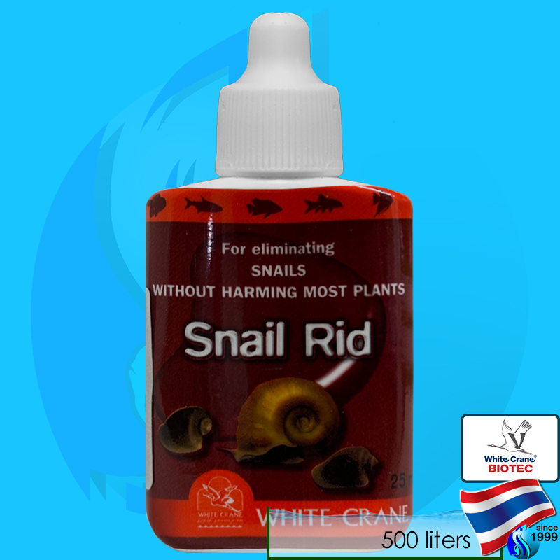 White Crane Snail Rid 25ml กำจัดหอยในตู้ปลา whitecrane snailrid ไวท์เครน สเนลริด 25cc