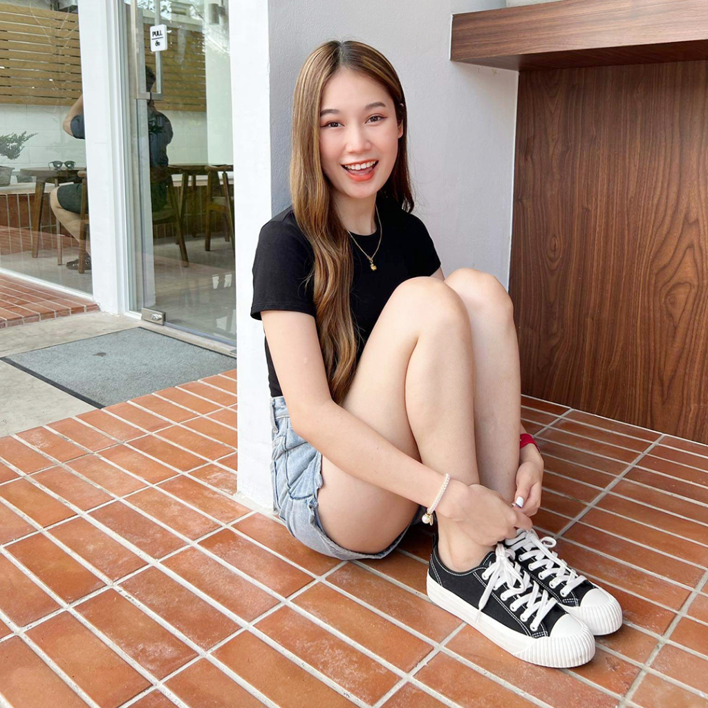 KANGOL Sneaker unisex รองเท้าผ้าใบ รุ่น Cookie ผูกเชือก สีดำ, ขาว, กากี, เหลือง, เขียว 69522001
