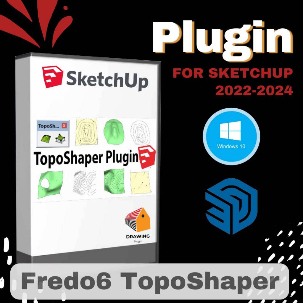 Fredo6 TopoShaper v2.6a ( ปลั๊กอินสร้างภูมิประเทศ / Contours ) | Plugin for Sketchup 2022-2024