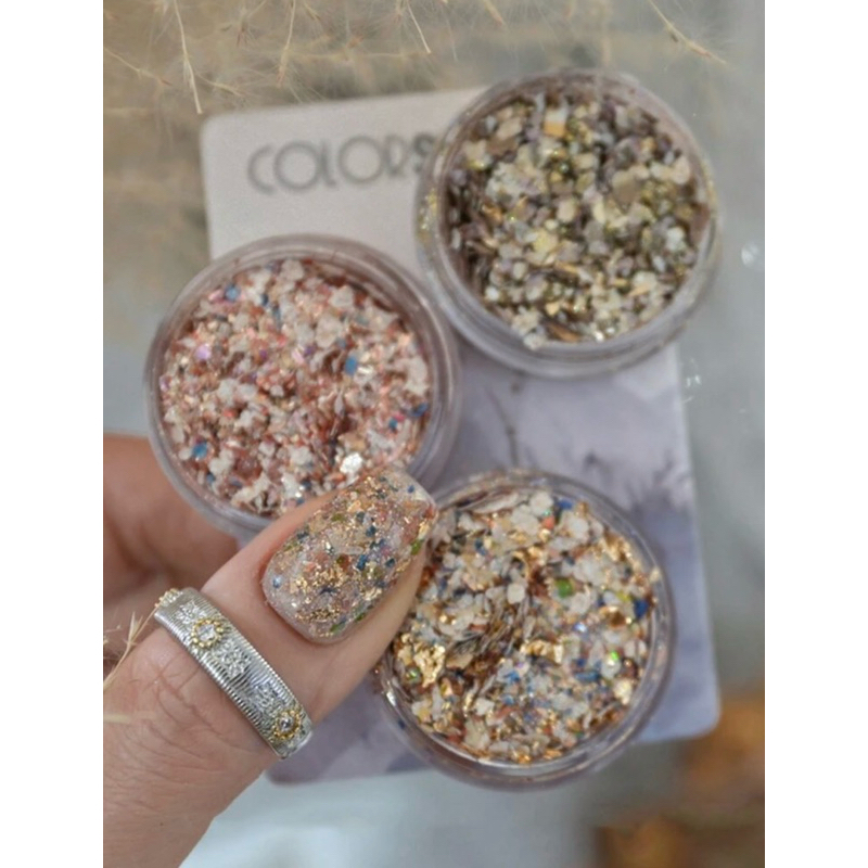 AC.1732 ร้านไทย🇹🇭🇹🇭🇹🇭 พร้อมส่ง เกล็ดสำหรับแต่งเล็บแนวหินอ่อน มีให้เลือก 3 สี