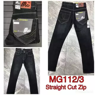 กางเกงยีนส์ขายาว ผู้ชาย MG112 เป้าแบบซิป ผ้ายืด