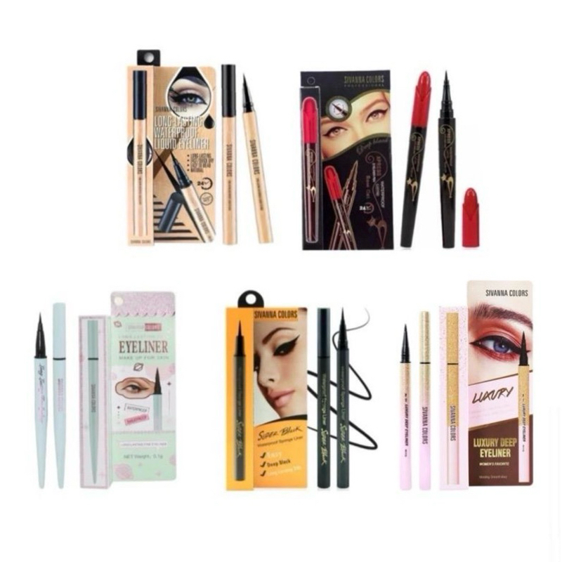 Sivanna อายไลเนอร์ สีดํา กันน้ำ ติดทนนาน เขียนง่าย เส้นเล็ก