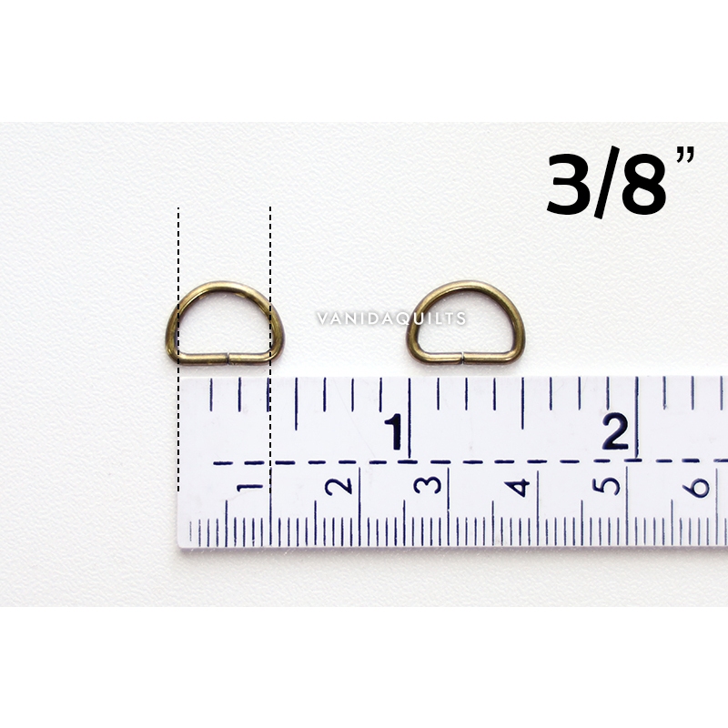 ห่วงตัว D ขอบกลมสีทองเหลือง 3/8 นิ้ว หรือ 1 cm ( 20 ชิ้น ) (รหัส xun0204)