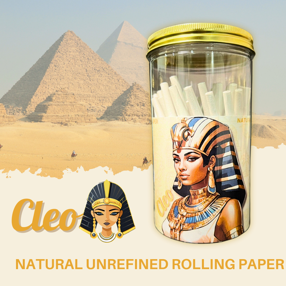 🔥NEW! 2024 🔥 CLEO Gold white PAPER Pre-Rolled 100 Cones size 1 1/4 / King size [ NATURAL 100% ]