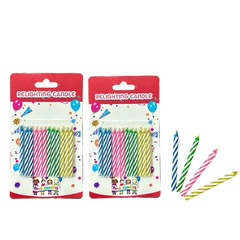 เทียนเป่าไม่ดับ Relighting candle 12 เเท่ง (1 เเพ็คบรรจุ 12 ชิ้น)