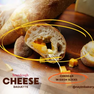 Nayimbakery Sourdough Cheese Baguette ซาวโดบาแกต เชดด้าชีส ขนาด 440g.