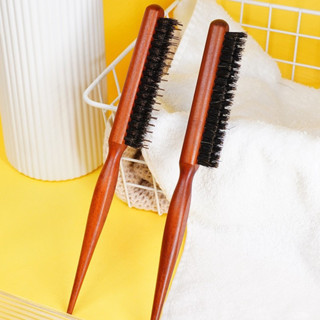 แปรงหวีขนหมูป่าสังเคราะห์ แบบ 3 แถว แปรงหวีผมเรียบ เก็บลูกผม…