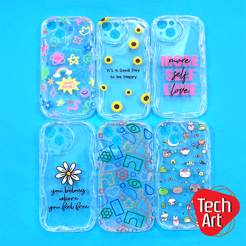 เคสนิ่มใส ip13 Samsung S23Ultra S24Ultra VivoY03 V30E Y100ด้านหลังพิมพ์ลายการ์ตูน มองเห็นสีเครื่อง