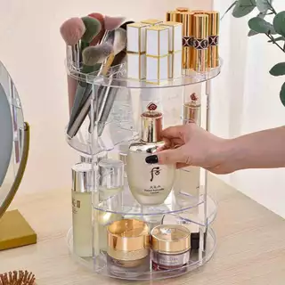 ชั้นวางเครื่องสำอางค์ 3 ชั้น ทรงสูง หมุน 360 องศา