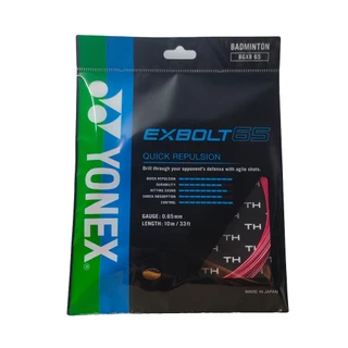 YONEX EXBOLT 65 เอ็นแบดมินตัน เส้นใยถักขนาด 0.65 มม. ผลิตประเทศญี่ปุ่น โดดเด่นในเรื่องแรงส่งลูก ลดแรงสะท้าน คอนโทรลลูก