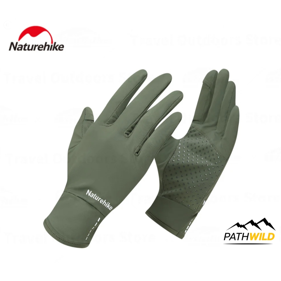 NATUREHIKE Outdoor sunscreen gloves ถุงมือ กันแดด ผ้าบาง ระบายอากาศดี น้ำหนักเบา แห้งเร็ว ทัชสกรีนได้