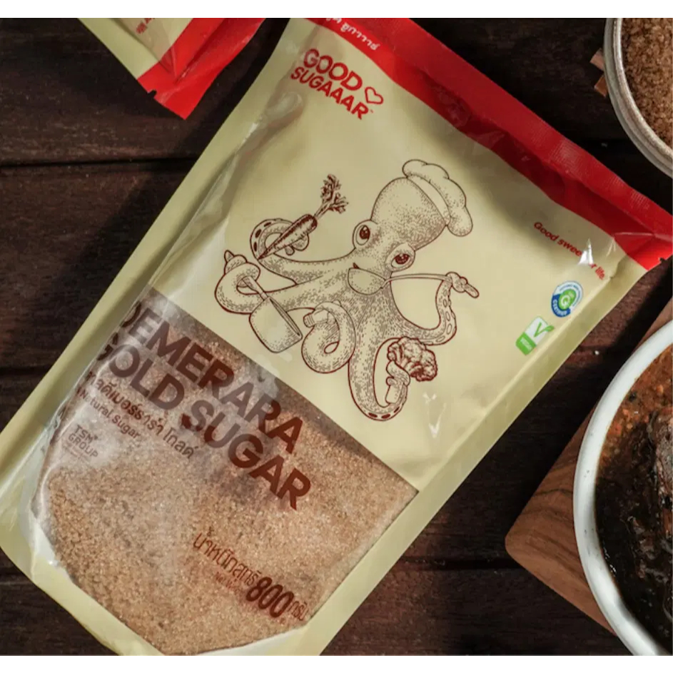 [ล็อตใหม่] น้ำตาล Demerara Gold 800ก. น้ำตาลเกล็ดทอง ไม่ขัดสี หอมกลิ่นอ้อย เหมาะสำหรับกาแฟและขนม - รูปที่ 4