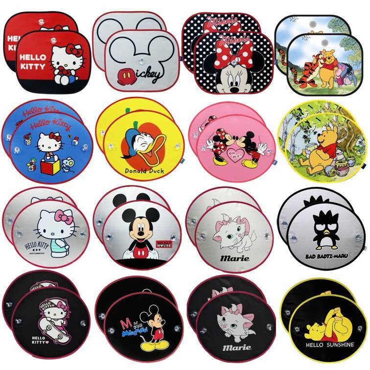 HIC ม่านบังแดดรถยนต์ ด้านข้าง(แพ็คคู่) กันแดด กันยูวี ลายลิขสิทธิ์แท้ ผลิตในไทย โรงงานไทย