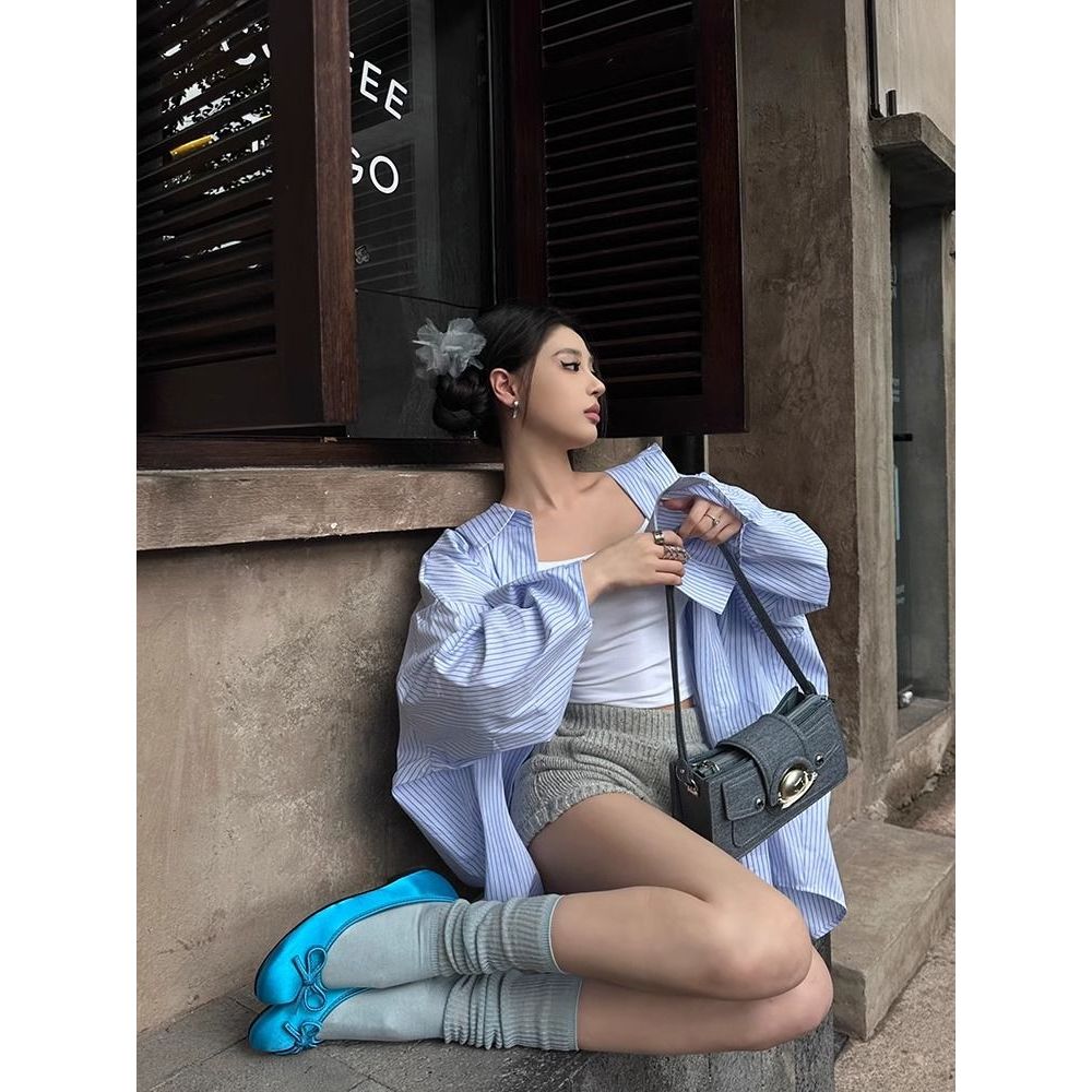 NEW ❤ รองเท้าแมรี่เจน รองเท้าส้นแบนของผู้หญิง ผ้าซาติน คุณภาพดี สะดวกสบาย อ่อนนุ่ม สีฟ้าสวยมาก - รูปที่ 3