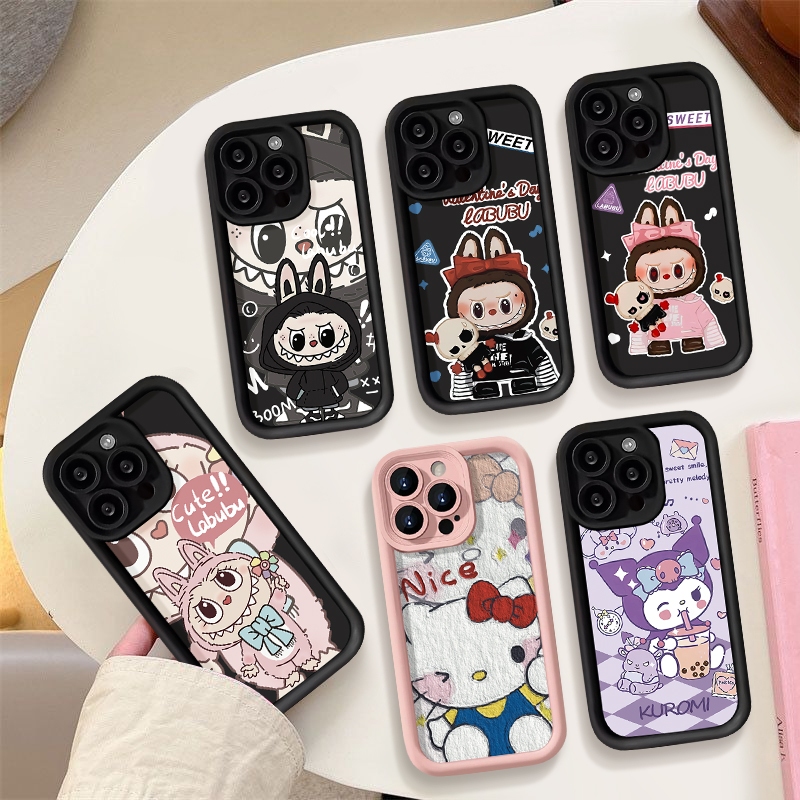 การ์ตูนป๊อปมาร์ทเคสเลาบูสำหรับ Redmi 13C 12 A1 12C 10C 10A 9C 9T 10 9 9A Note 12 11 13 8 10 9 10s 11s Pro Max POCO M3