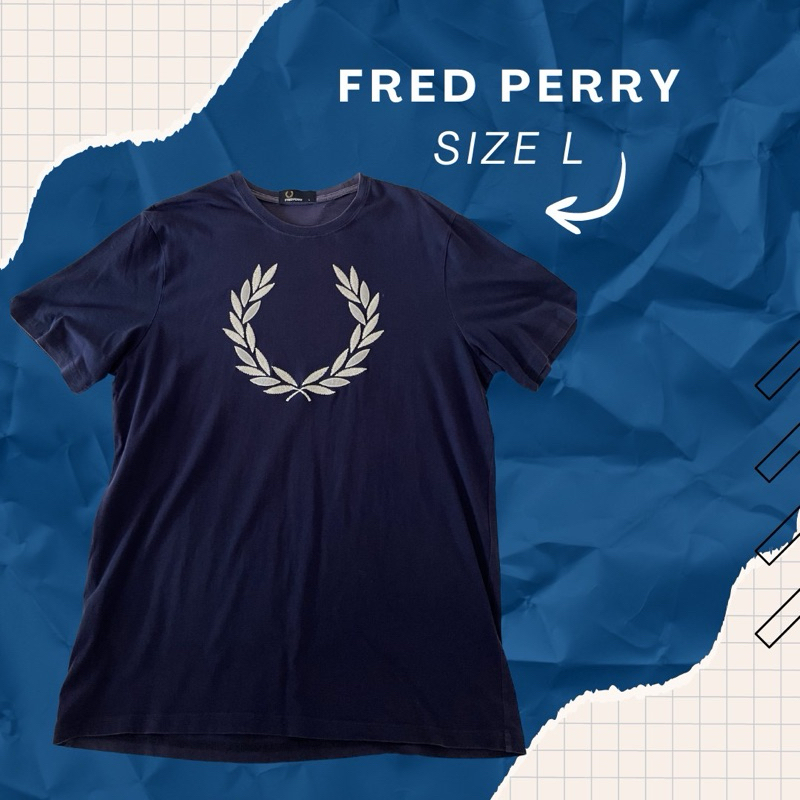 เสื้อมือสอง เสื้อยืดคอกลม Fred Perryไซส์ L