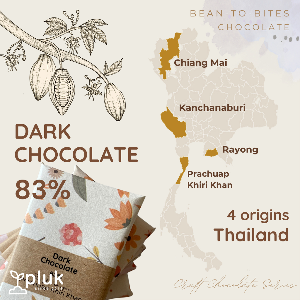 Craft Dark Chocolate 83%: Kanchanaburi, Chiang Mai, Rayong, Prachuap Khiri Khan