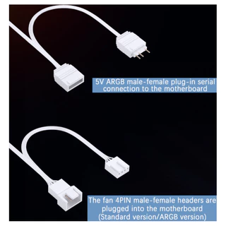 ส่งทันที พัดลม แบรนหรู 120mm 2ทิศทาง 4แบบ ARGB พร้อมแจ็คพ่วง ดำขาว Jonsbo SL-120B W PWM Fan Media Z