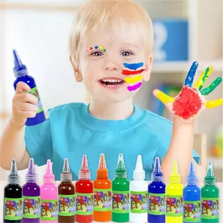 สีน้ำ เข้มข้น 12 สี ปลอดสารพิษ fun paint set สีโปสเตอร์ สีน้ำสำหรับเด็ก 60ml