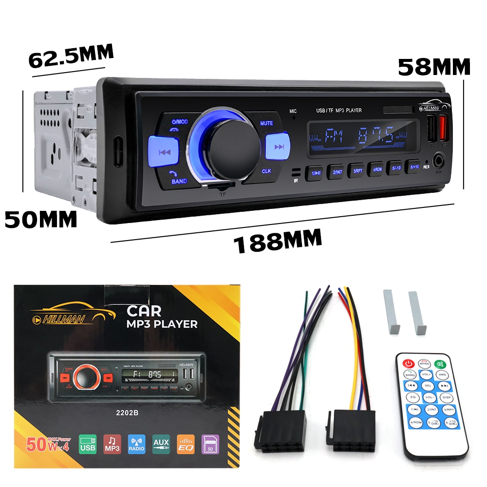 HILLMAN วิทยุ บลูทูธ เครื่องเสียงรถยนต์ FM8-2202B USB MP3 FM บลูทูธ วิทยุติดรถยนต์ 1เครื่อง ราคา ถูกที่สุด ดีลบีเคเค แกลเลอรีภาพที่ 8