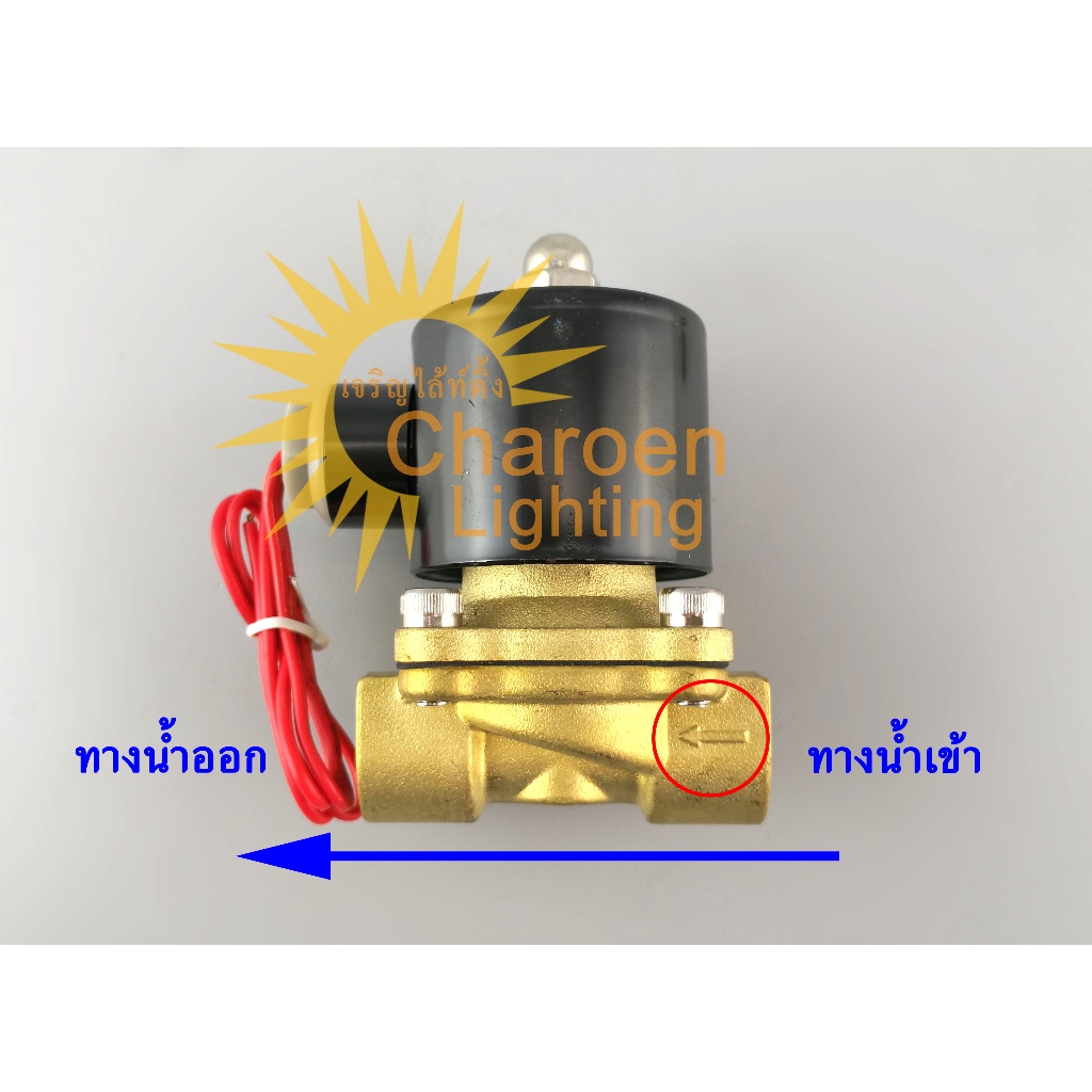 (สต๊อกในไทย) โซลินอยด์วาล์วทองเหลือง 12V 24V 220VAC 4หุน Electric Solenoid Normal Closed Valve 1/2นิ้ว แบบปกติปิด