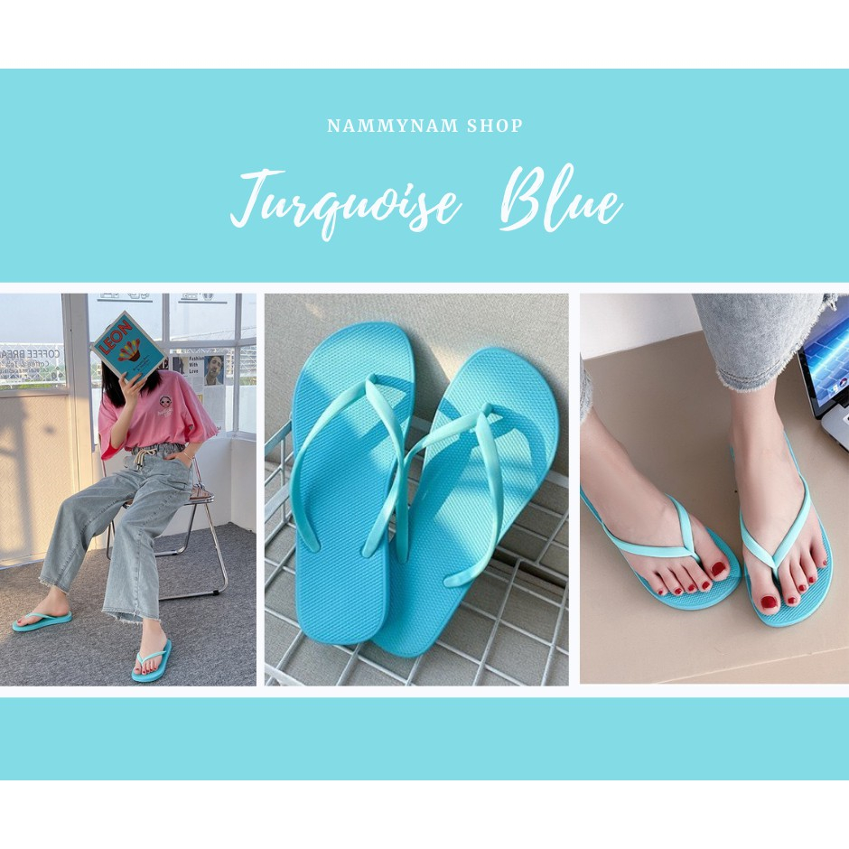 **ส่งด่วนภายในวัน** (มีไซส์ใหญ่ 36-45) รองเท้าแตะหูหนีบ งานเกาหลี สีพาสเทล สีพื้น