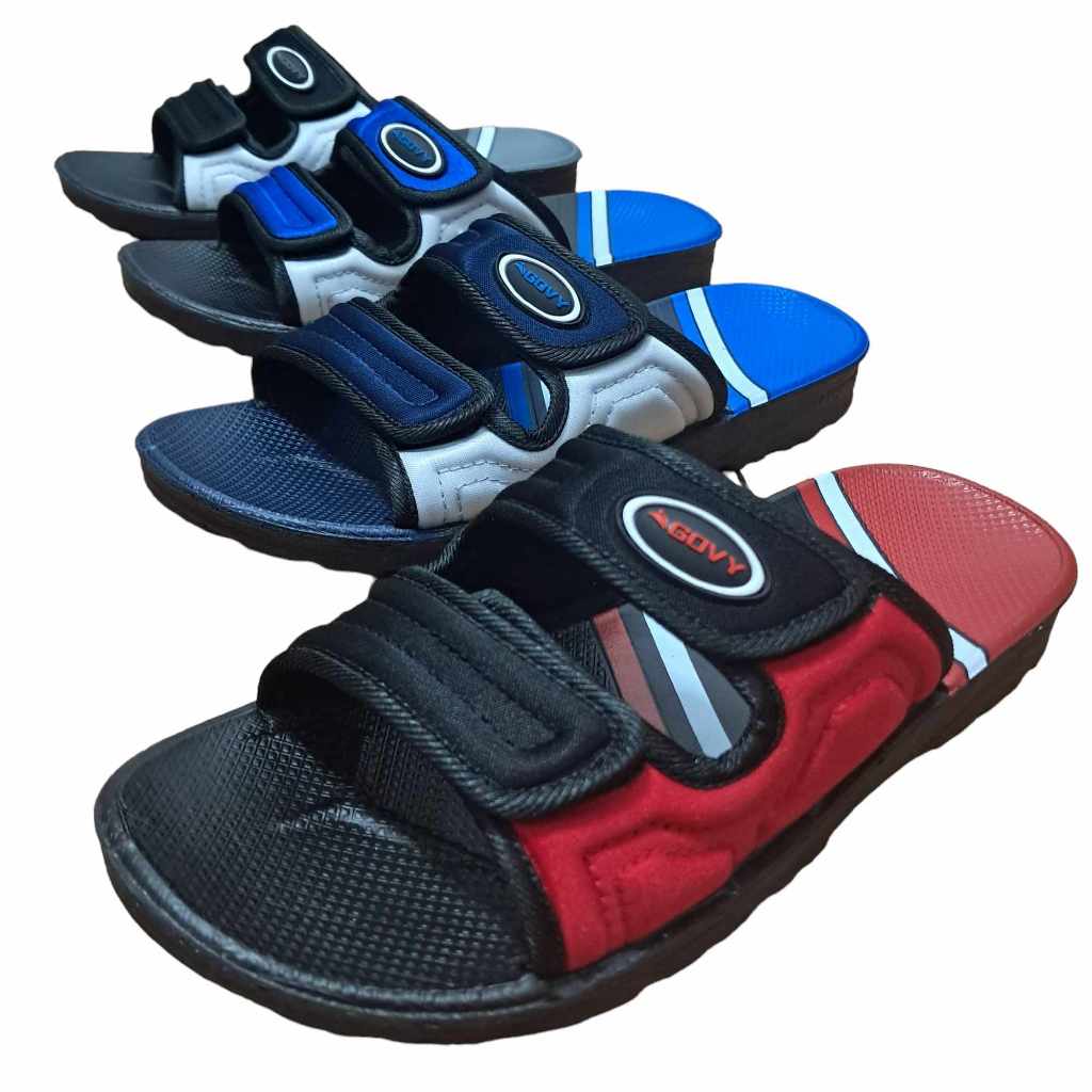 รองเท้าแตะ Govy MK1115 สีแดง/น้ำเงิน/กรม/เทา ไซส์39-44 ยึดเกาะทุกพื้นผิว น้ำหนักเบา