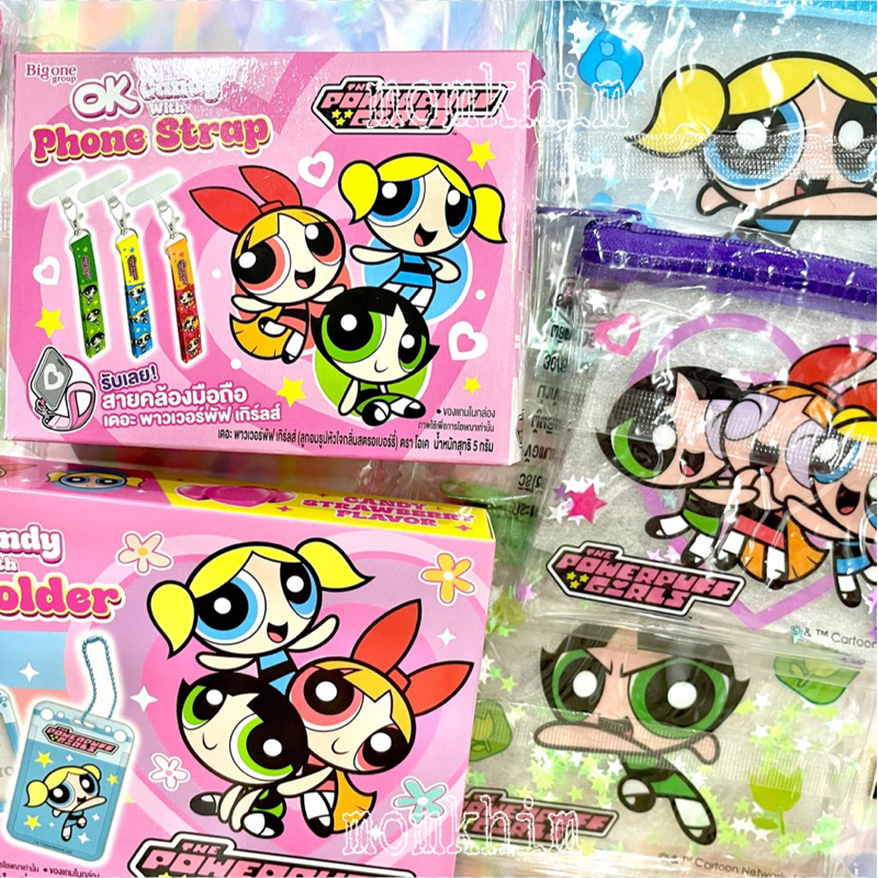 VDO code พร้อมส่ง/เลือกลายได้ Powerpuff Girls ที่ใส่การ์ด สายคล้อง กระเป๋า Big one