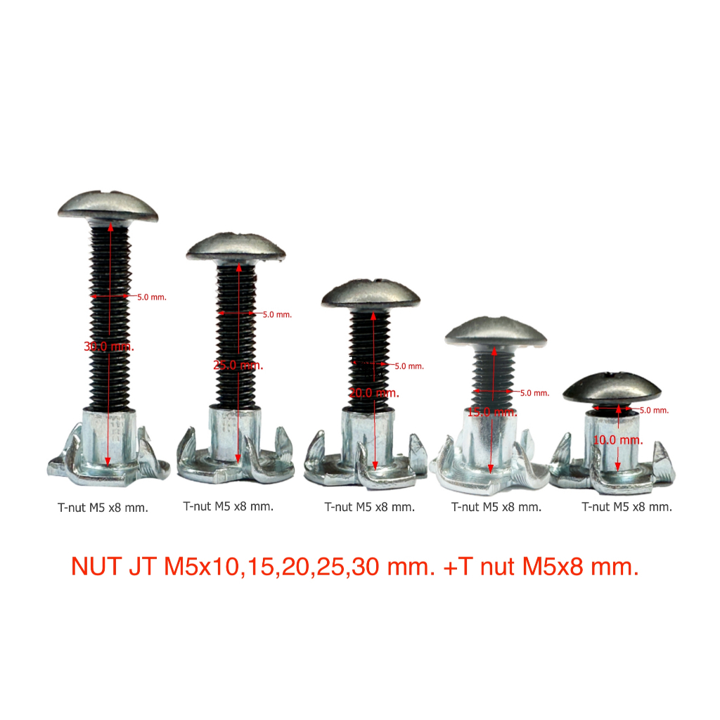 น๊อตดำ JMT(หัวร่ม)  M5x10,15,20,25,30,35,40,45,50 mm.+ทีนัท M5x8 mm. น๊อตยึดลำโพง สกรูดำ   หัวร่มดำ หัวร่มแฉกดำ