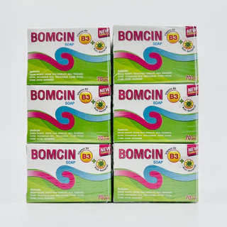 6ก้อน สบู่ บอมซิน Bomcin สูตรพิเศษ ผสมวิตามินบี3 สารต้านแบคทีเรีย ลดสิว ผิวมัน จุดด่างดำ