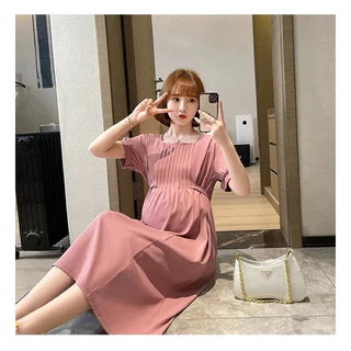 ชุดคลุมท้องใส่ทำงานผ้าทิ้งตัวใส่สบาย มีแบบให้นมได้