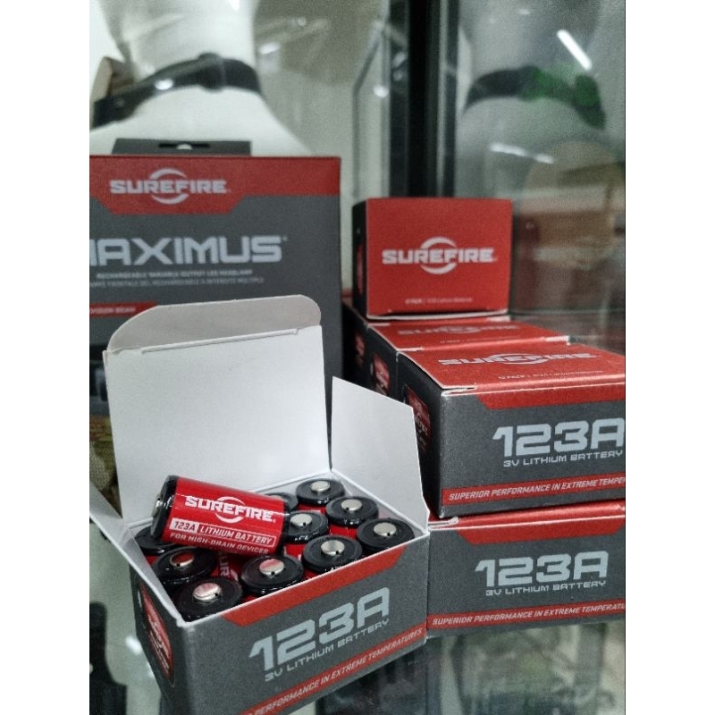 Exp 11/33ถ่านไฟฉายจาก SureFire USA รุ่น CR-123A Lithium Battery Made in USA🇺🇸  C123A 123A แทคติคอล Tactical ราคา1ชิ้น
