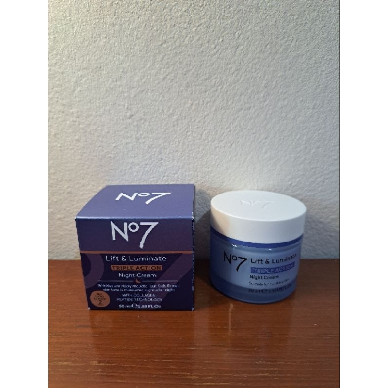 No7 Lift & Luminate Triple Action Night Cream 50 ml. นัมเบอร์เซเว่น ลิฟท์ แอนด์ ลูมิเนท ทริปเปิ้ล แอ