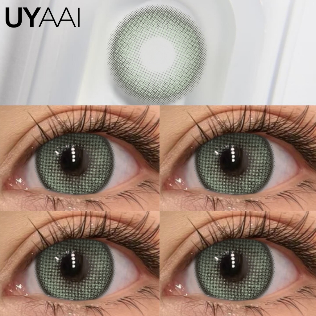 UYAAI 【0.00~-6.00】 1คู่คอนแทคเลนส์สี กรองแสงคอนเทค Apex เลนส์หวานๆ เกาหลี รายเดือน ลายฮิต ขายดีมาก WT42% DIA14.2mm
