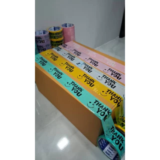 1ม้วน เทป thank you สีพาสเทล กว้าง2นิ้ว ยาว20หลา /45หลา/100หลา